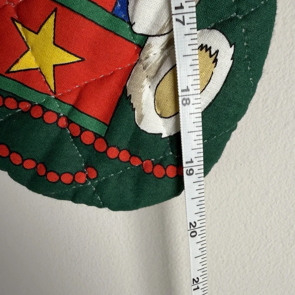 Vintage Handmade Cloth Christmas Stocking Bear Christmas‎ Tree Star Red Holiday